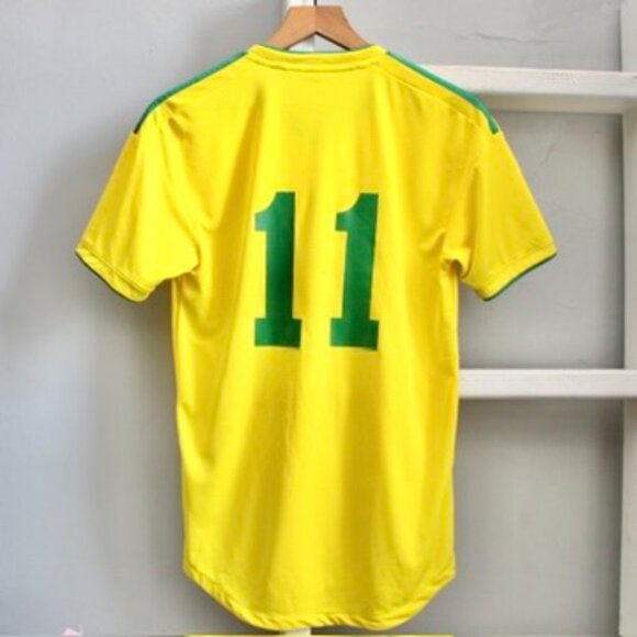 Adidas Men's Yellow Green AeroReady MIADIDAS Soccer Jersey Size Small - Picture 2 of 5